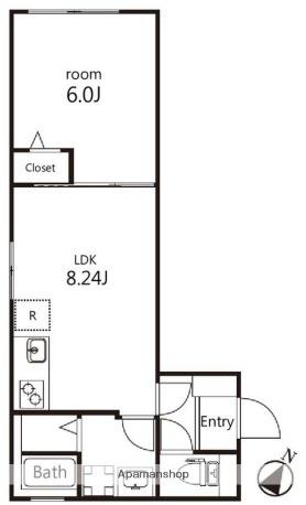 V-STYLE幡ヶ谷(1LDK/3階)の間取り写真