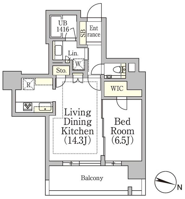 プライムガーデン西麻布(1LDK/2階)の間取り写真