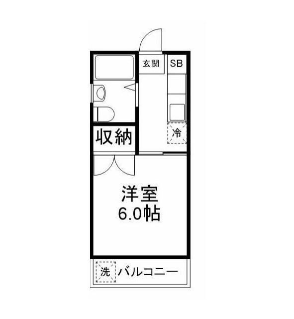 イモンコーポ(1K/4階)の間取り写真