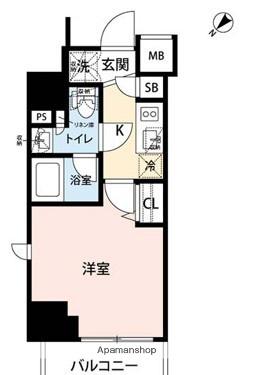 アーバネックス大井仙台坂(1K/4階)の間取り写真