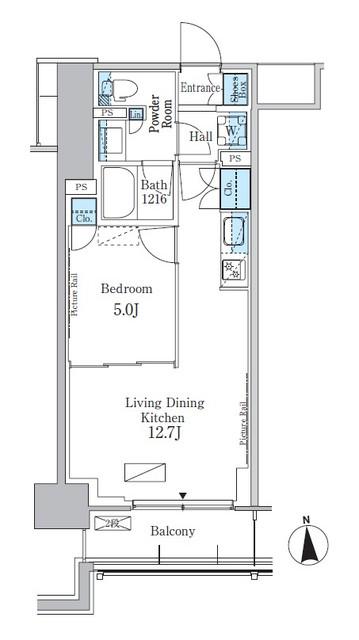 パークアクシス新宿百人町(1LDK/1階)の間取り写真