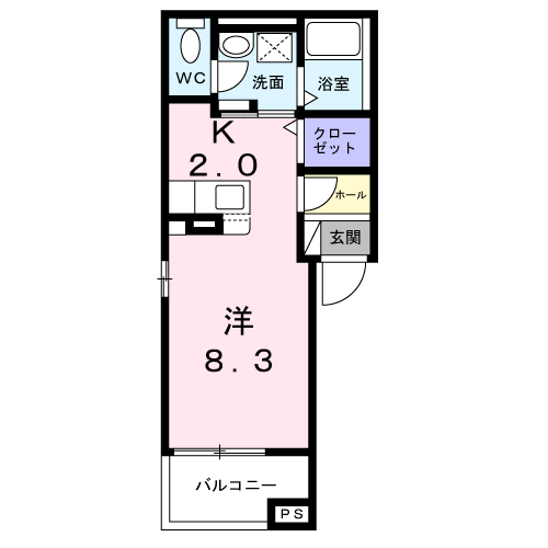DK ISECHO(ワンルーム/1階)の間取り写真