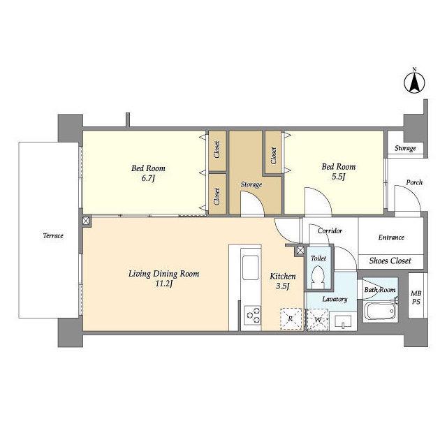 FULL HOUSE GAKUGEI DAIGAKU(2SLDK/1階)の間取り写真