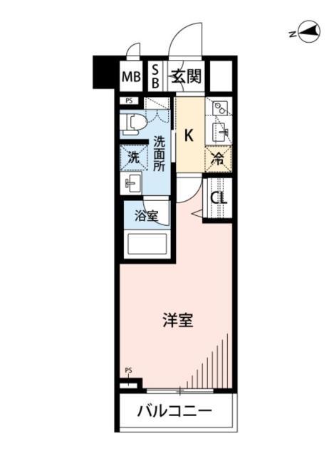 ヴォーガコルテ東新宿(1K/3階)の間取り写真