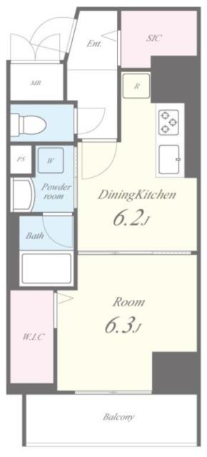 アーク日本橋人形町(1DK/6階)の間取り写真