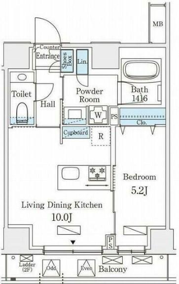 オーパスレジデンス南青山(1LDK/6階)の間取り写真