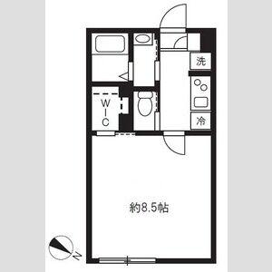 エルファーロ世田谷三宿(1K/3階)の間取り写真