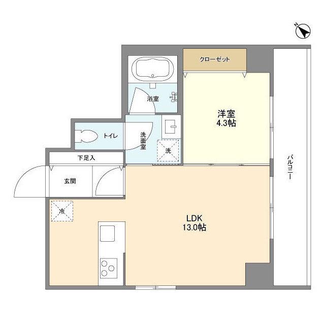ウェルスクエア中目黒(1LDK/7階)の間取り写真