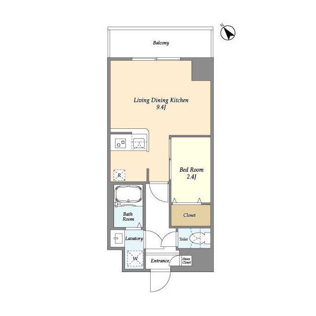 アルファコート曳舟(1LDK/10階)の間取り写真