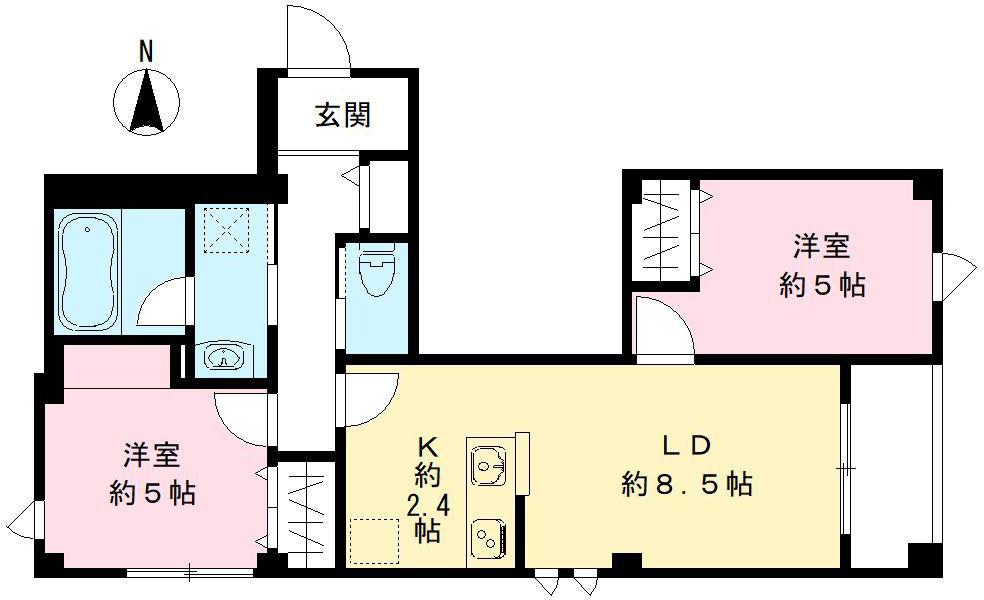 北品川テラス(2LDK/2階)の間取り写真