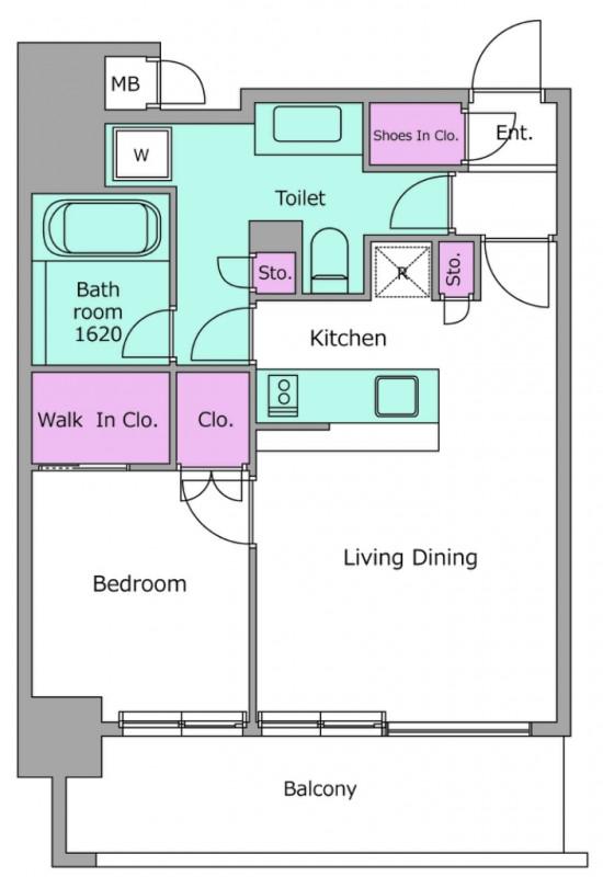 レジディア川崎(1LDK/11階)の間取り写真