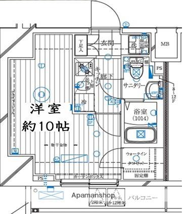 REGALIZ亀戸(1K/10階)の間取り写真