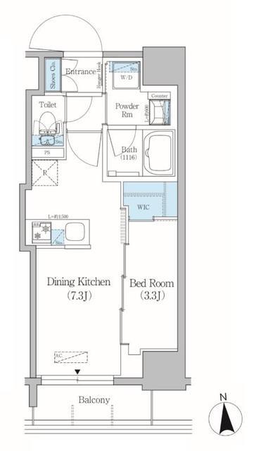 アーバネックス上野元浅草(1DK/8階)の間取り写真