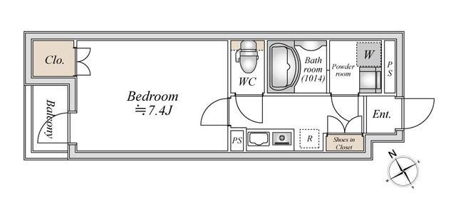 アトリオフラッツ羽田(1K/1階)の間取り写真
