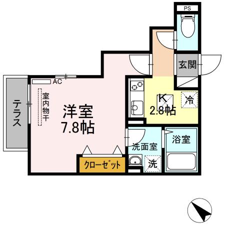 クレスタ(1K/1階)の間取り写真