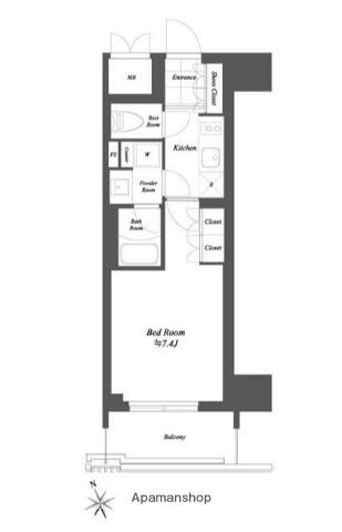 THE GATEHOUSE浅草雷門(1K/9階)の間取り写真