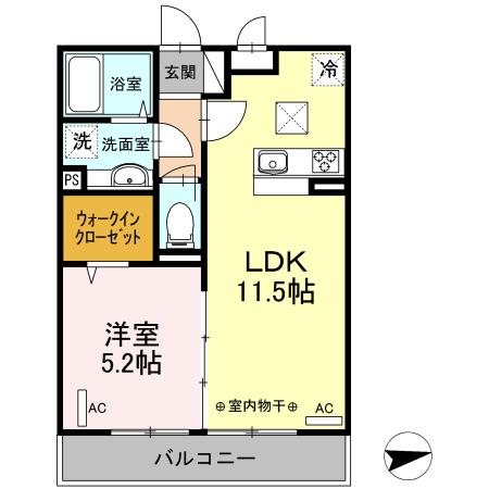 モンサンオール(1LDK/1階)の間取り写真