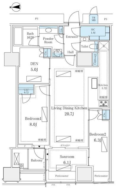 三田ガーデンヒルズ イーストヒル(2SLDK/13階)の間取り写真