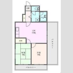スカイラークタウン1号館(2LDK/3階)の間取り写真