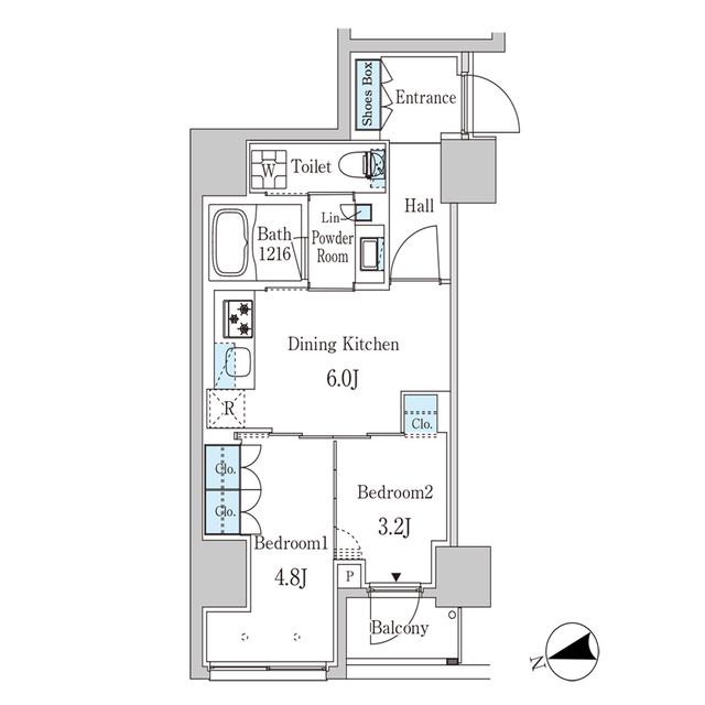 ザ・ライオンズフォーシア外神田(2DK/8階)の間取り写真