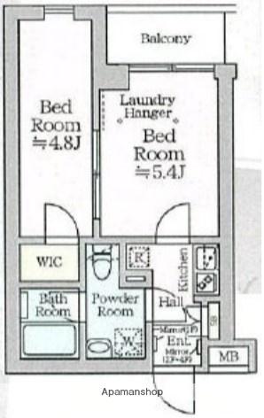 アイルグランデ品川(2K/1階)の間取り写真