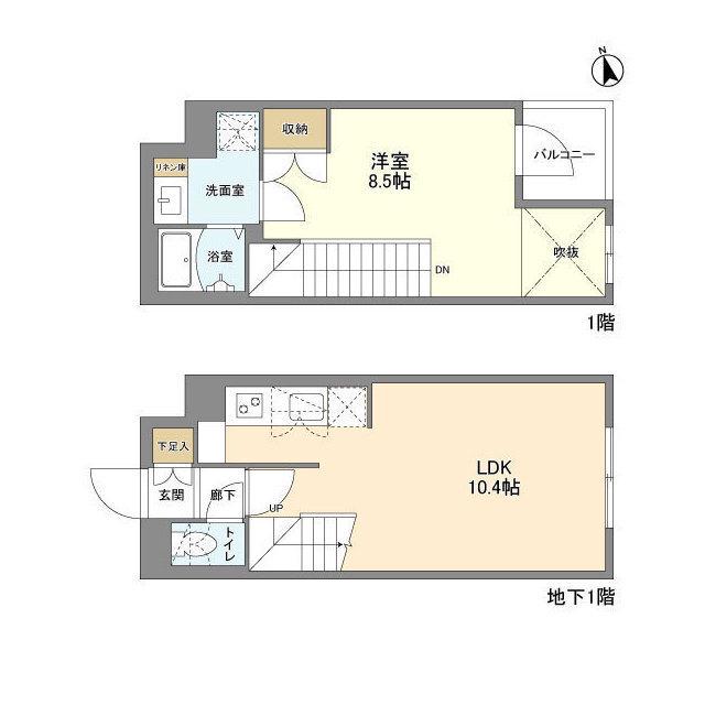 ウェルスクエア新宿戸山(1LDK/B1階)の間取り写真