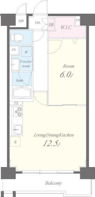 モンテジョア(1LDK/5階)の間取り写真