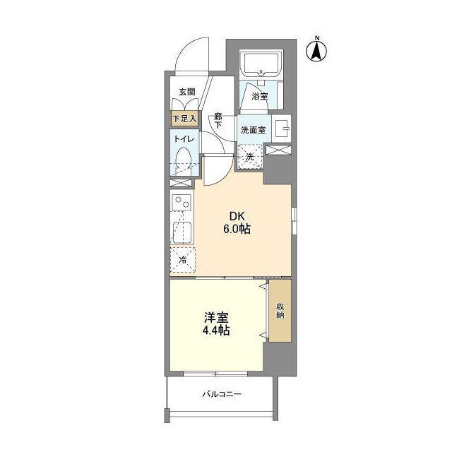 ウェルスクエア錦糸町サウス(1DK/5階)の間取り写真