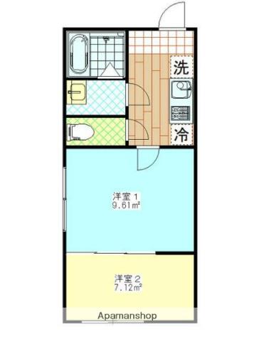 フェリチタ亀戸(2K/3階)の間取り写真