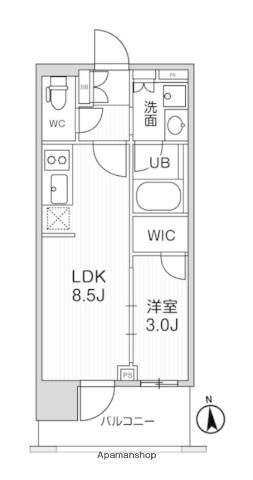 シーズンフラッツ新御徒町イースト(1LDK/5階)の間取り写真