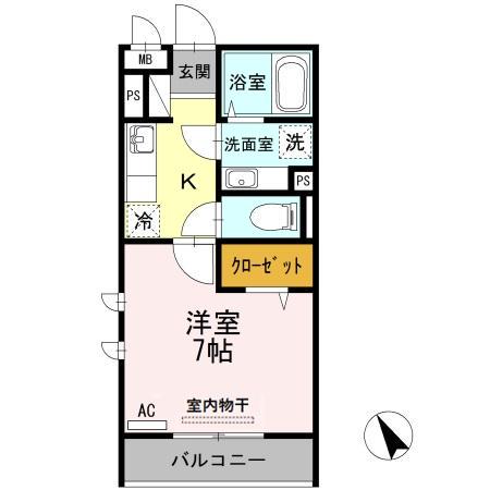 プレミール品川豊町(1K/1階)の間取り写真
