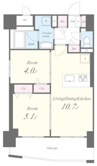 PORTOFINO(2LDK/6階)の間取り写真