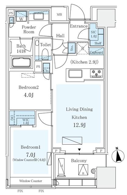 パークコート ザ・三番町ハウス(2LDK/3階)の間取り写真