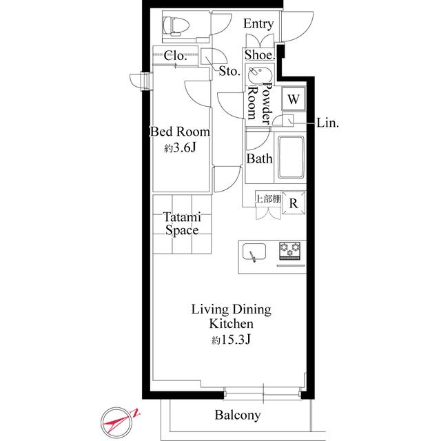ラヴィエール千駄ヶ谷プレミアムレジデンス(1LDK/2階)の間取り写真