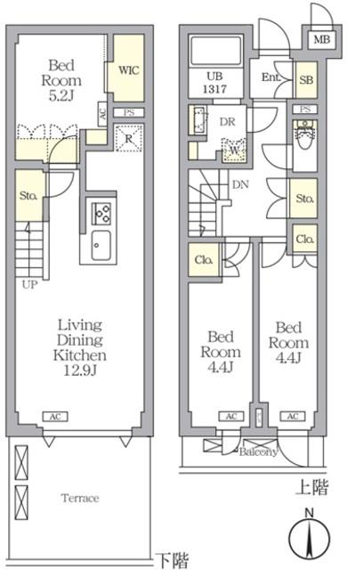 アジールコート都立大学(3LDK/1階)の間取り写真