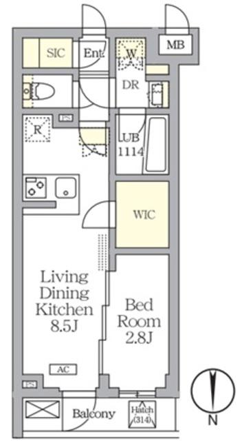 アジールコート都立大学(1LDK/2階)の間取り写真