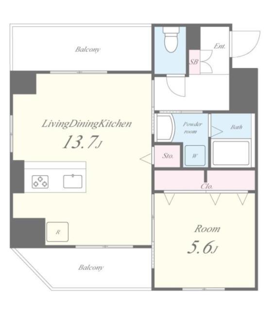 TS RESIDENCE 東陽町(1LDK/1階)の間取り写真