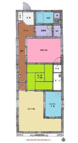 南品川185ビルB(2LDK/3階)の間取り写真