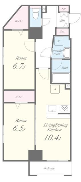JPT RESIDENCE(2LDK/8階)の間取り写真