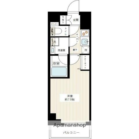 ルクシェール浅草(1K/10階)の間取り写真