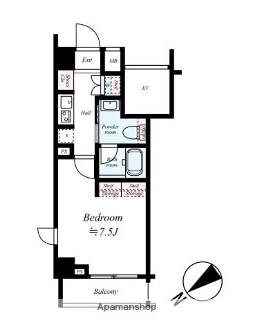 ロアール多摩川南六郷(1K/2階)の間取り写真