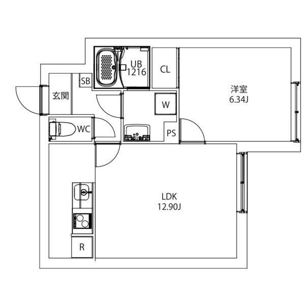 MAXIV CITY文京小石川(1LDK/4階)の間取り写真