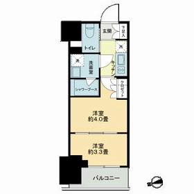 ザ・ライオンズフォーシア鶴見(2K/4階)の間取り写真