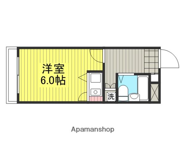 メゾンドゥ北斗(ワンルーム/2階)の間取り写真