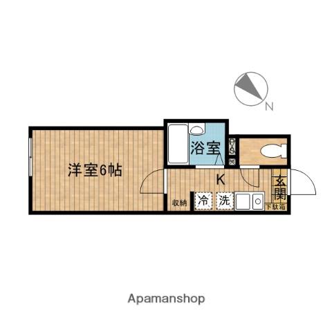 カージェ川崎(1K/1階)の間取り写真