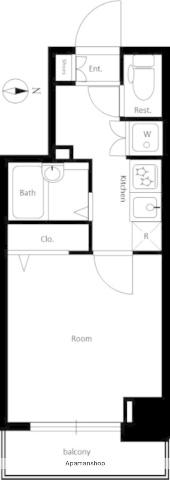スカイコート蒲田第6(1K/5階)の間取り写真