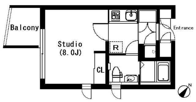 ラティエラ武蔵小山(1K/5階)の間取り写真