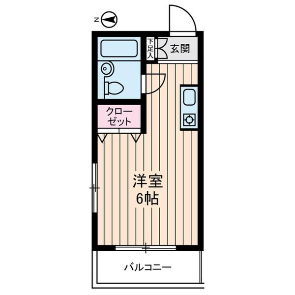 ユーハイツ(1K/2階)の間取り写真