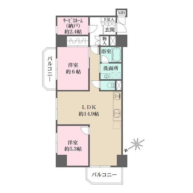 シャンボール三田 9階階 間取り
