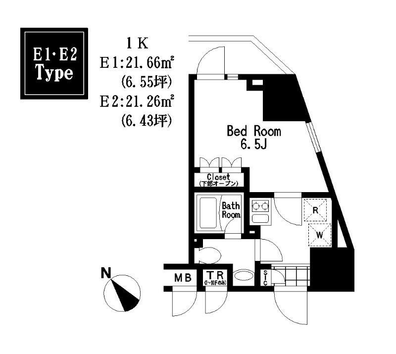 レジディア大森Ⅲ(1K/9階)の間取り写真